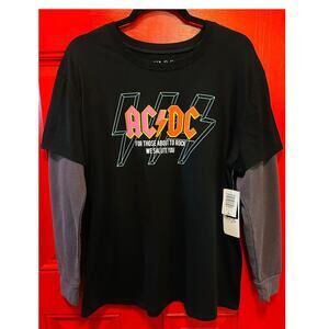 New Torrid 1 (1X 14/16) AC/DC Concert Rock Tour 2fer‎ Long Sleeve T Shirt Punk